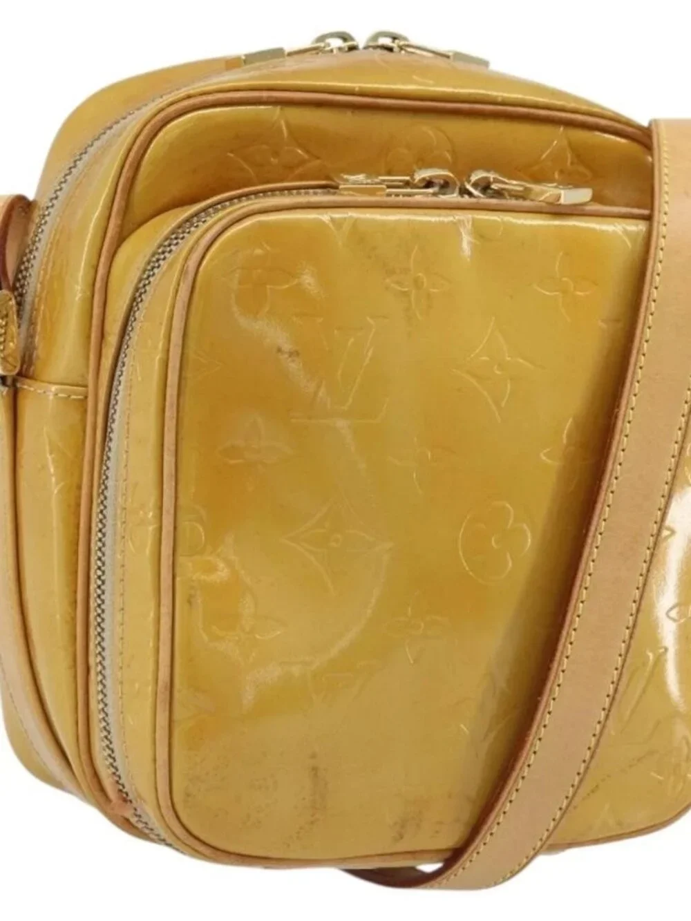 LOUIS VUITTON Monogram Vernis Wooster Shoulder Bag Beige LV